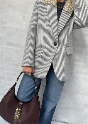 Striped oversized wool blazer Black/Powder Stripe Stella Nova 